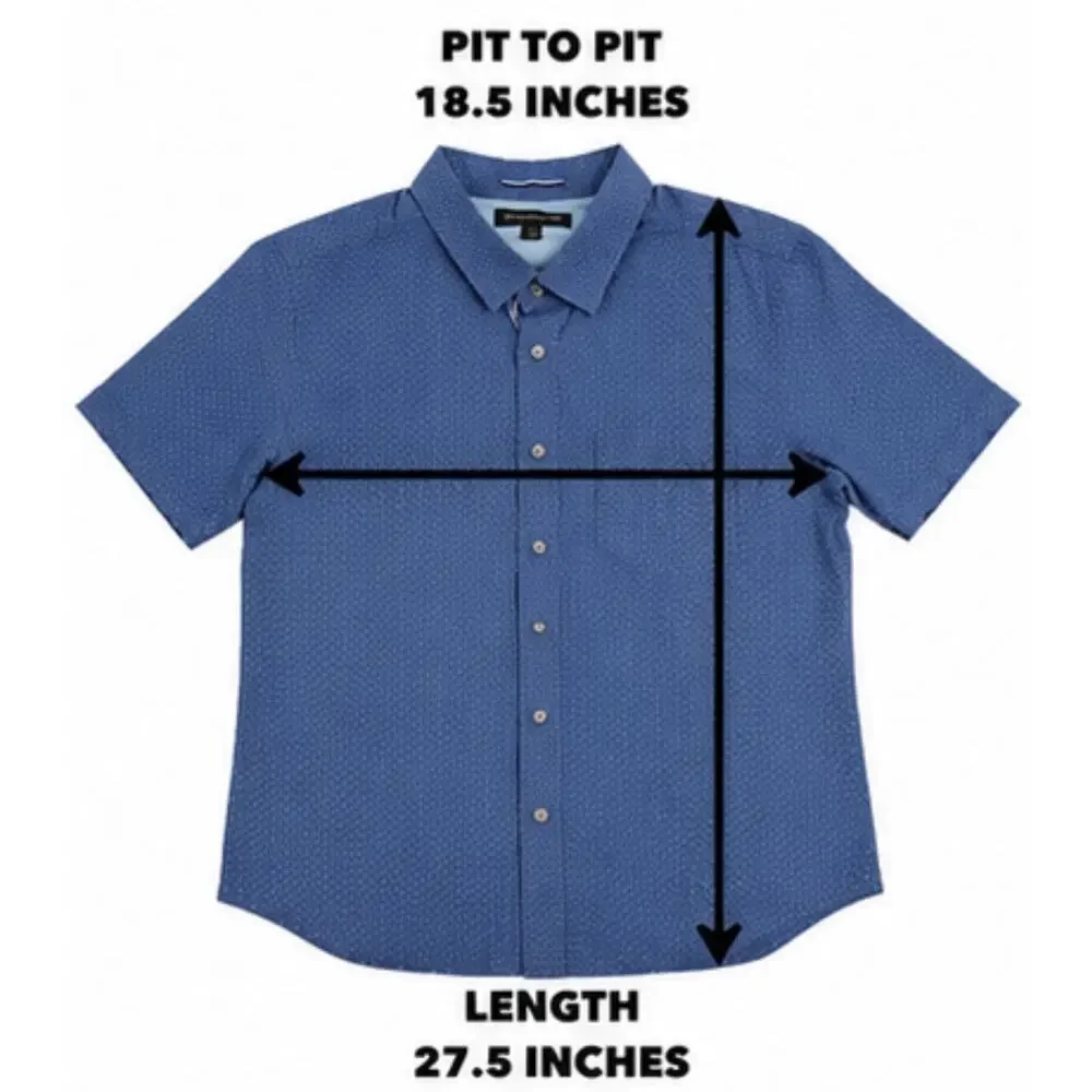 Banana Republic Men’s M Blue Dot Short Sleeve Button Up Shirt